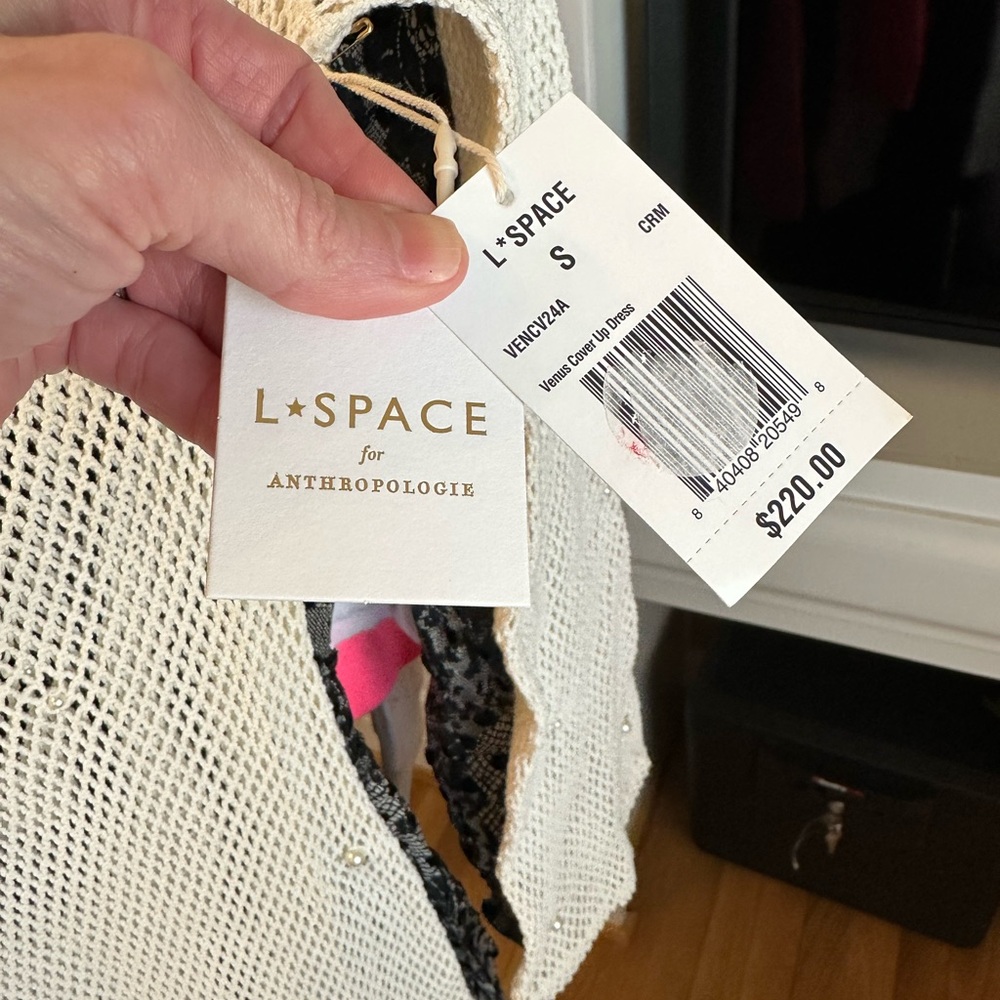 l*space Cream Mesh Long Sleeve Swim Coverup - Picture 8 of 11